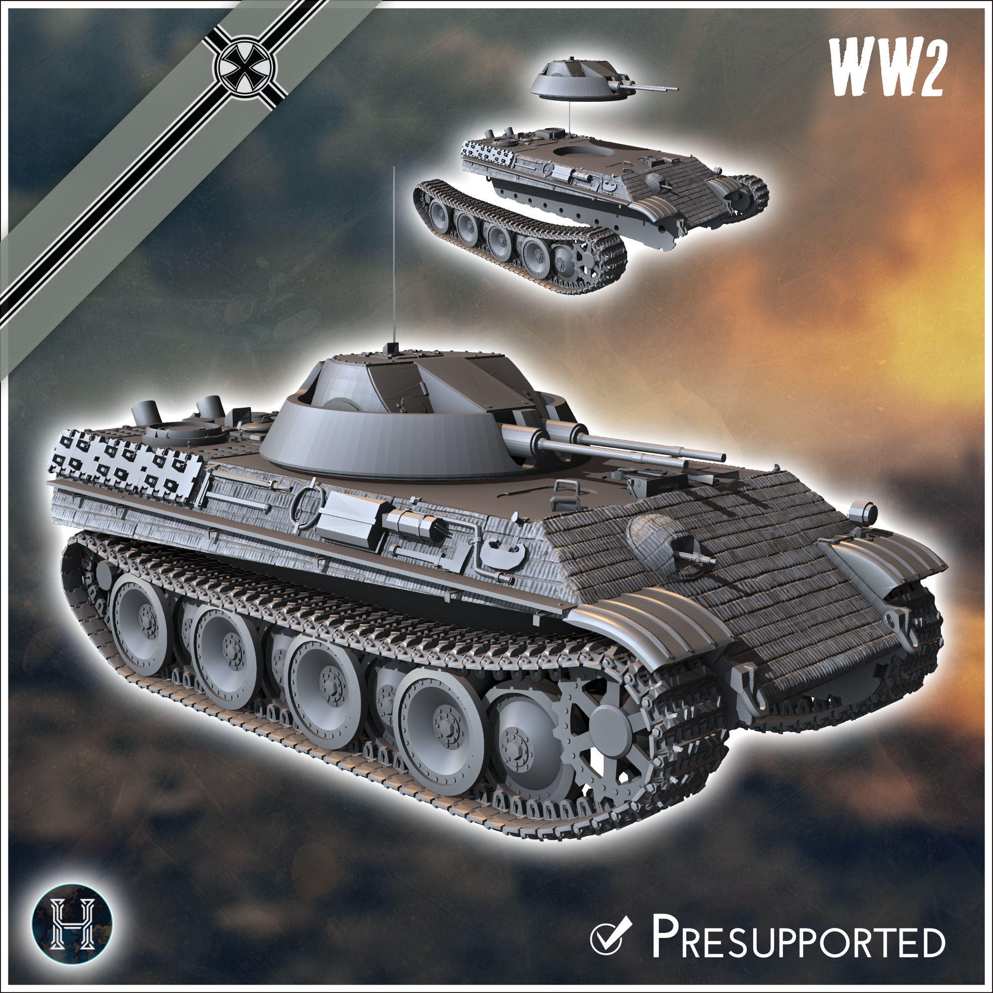 Panzer V Panther Ausf. G Flakpanther Kugelblitz - Germany Eastern Western Front Normandy Italy Berlin Bulge WWII